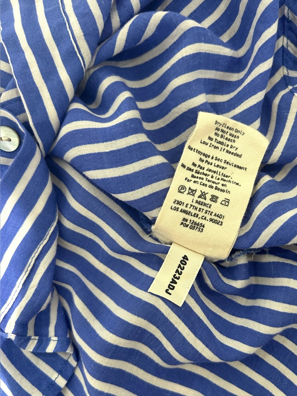 L'AGENCE-Holly Stripe Button-Up Shirt - Picture 8 of 8